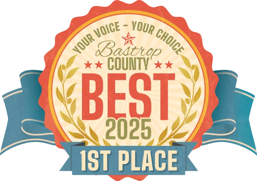 Bastrop County Best 2025 1st Place award badge